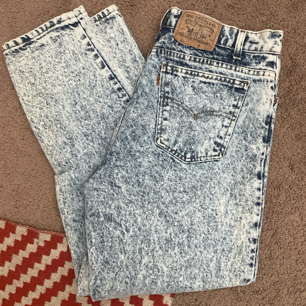 Vintage Orange Tab Acid Wash Levi’s 550s